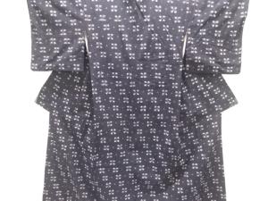 アンティーク　木綿本場久留米絣　抽象花模様着物